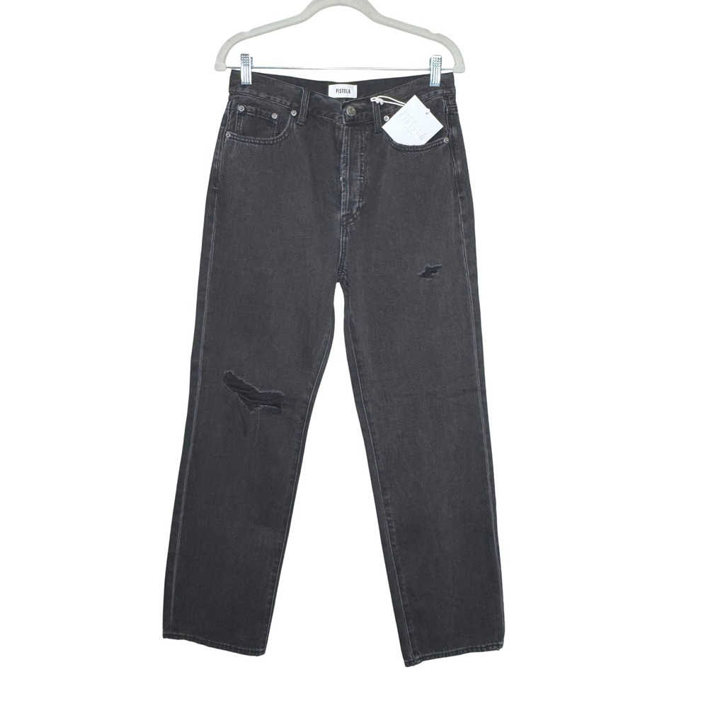 New Pistola Cassie Super High Rise Straight Distressed Jeans Size 28